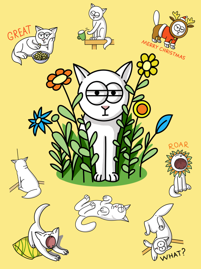 Sleepless Cat Stickers
