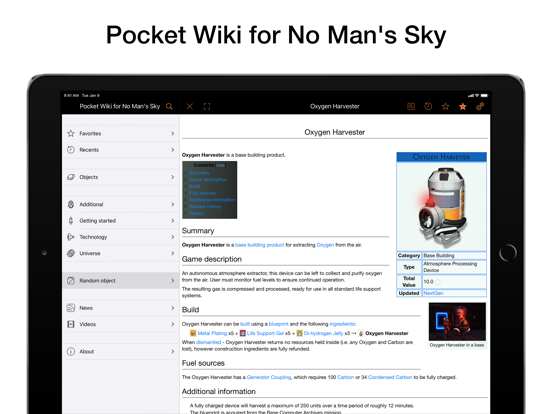 Screenshot #4 pour Pocket Wiki for No Man's Sky