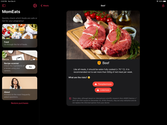 MomEats : Pregnancy Diet iPad screenshot 9 - Food & Drink app