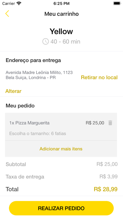 Yellow Delivery Food Screenshot