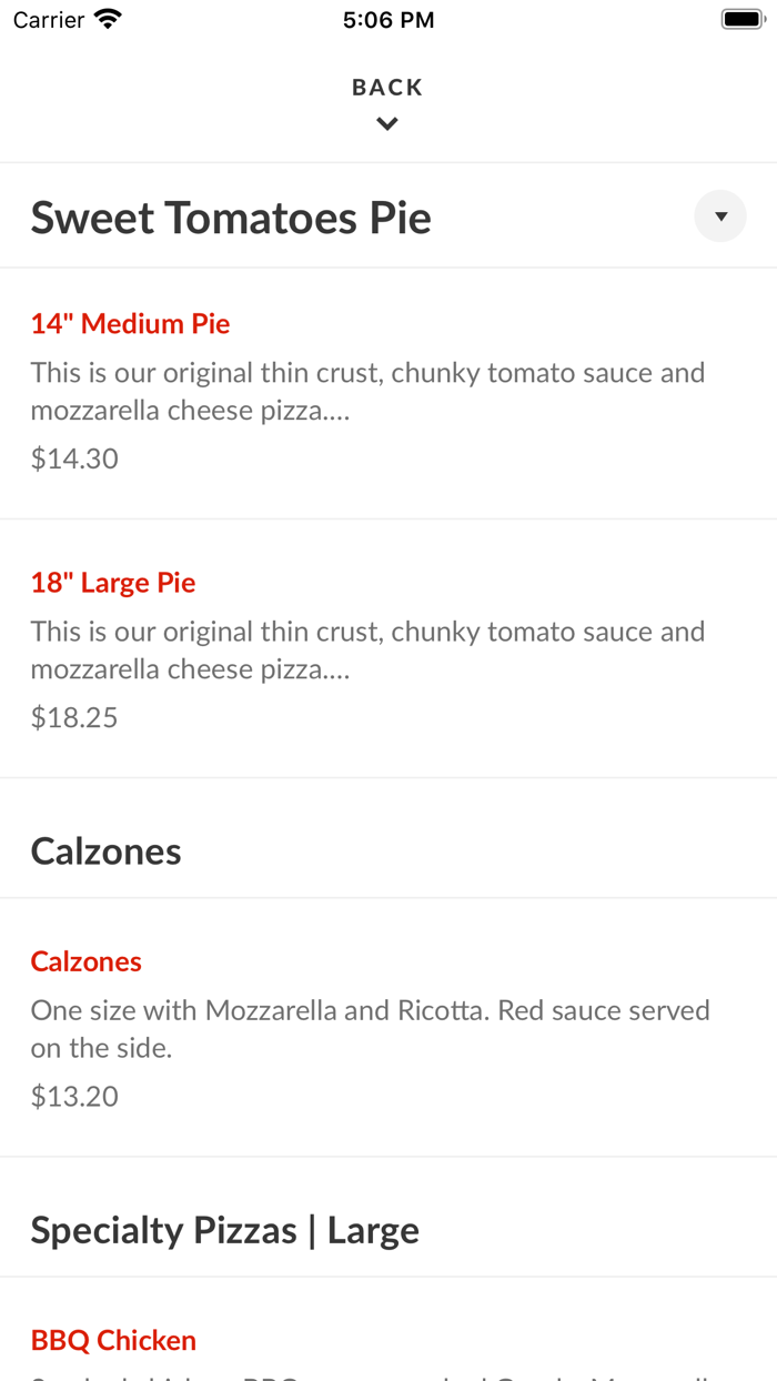 Sweet Tomatoes Pizza