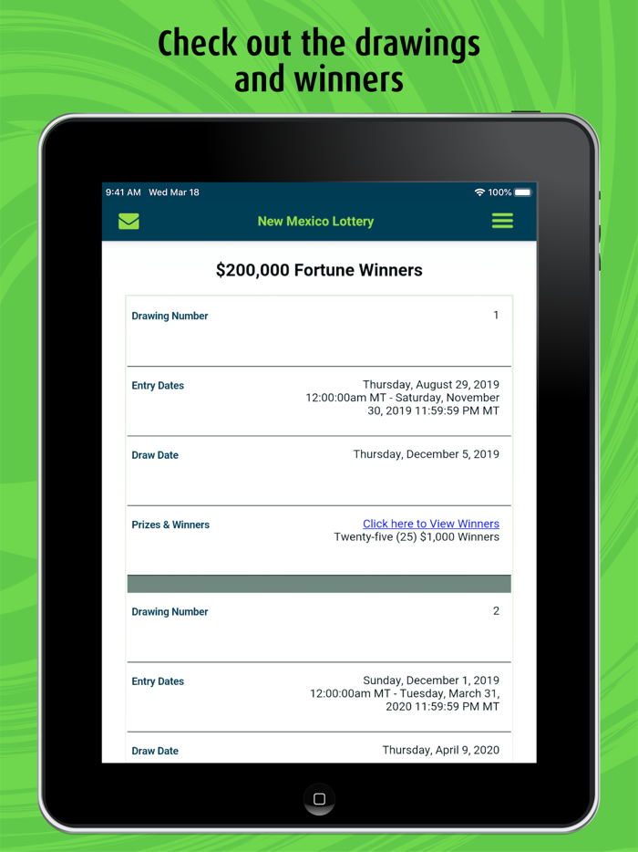 NM Lottery Play Again App