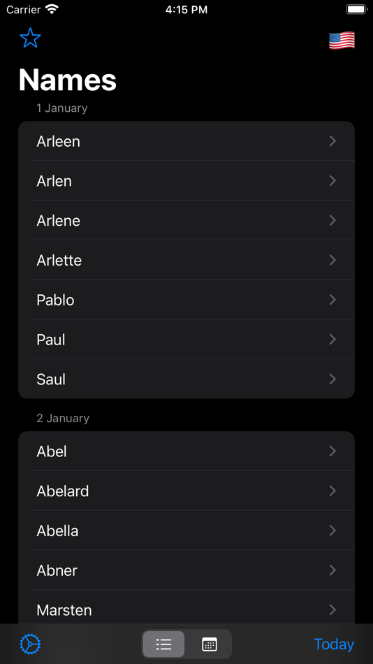 #5. Name-days (iOS) Podle: Bitfield AB