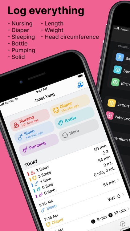 dA Baby: Newborn Tracker Log