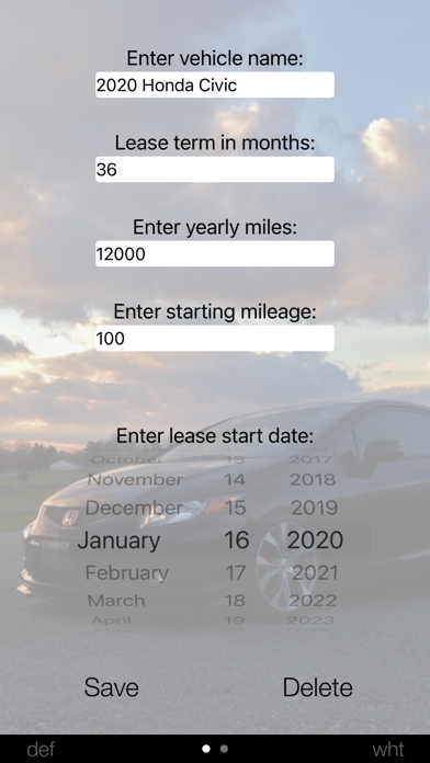 Lease Odometer Screenshot