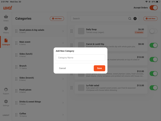 Uva Merchant iPad screenshot 5 - Food & Drink app