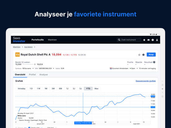 SaxoInvestor iPad app afbeelding 5