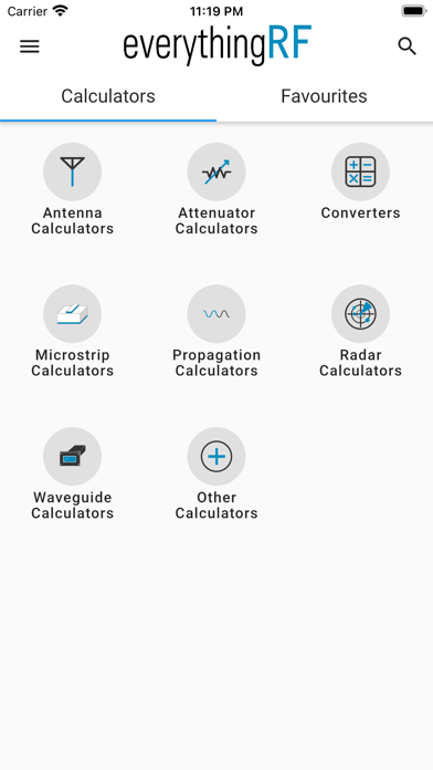 RF Calculators - everything RF Screenshot
