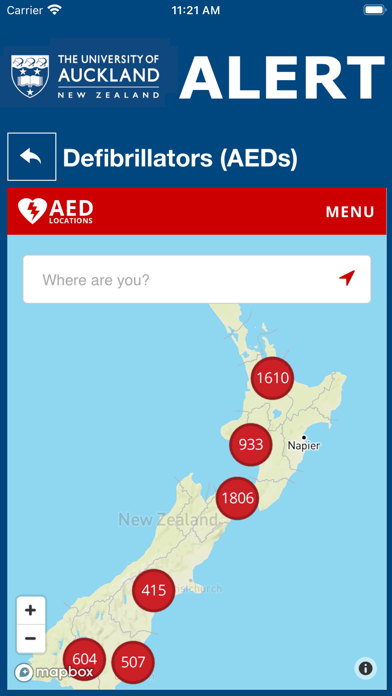 UoA Alert Screenshot