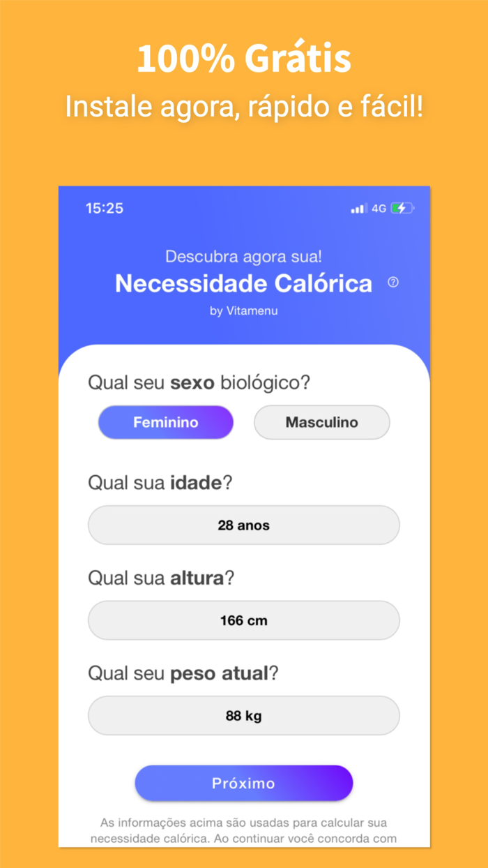 Calorias Diárias and Basal