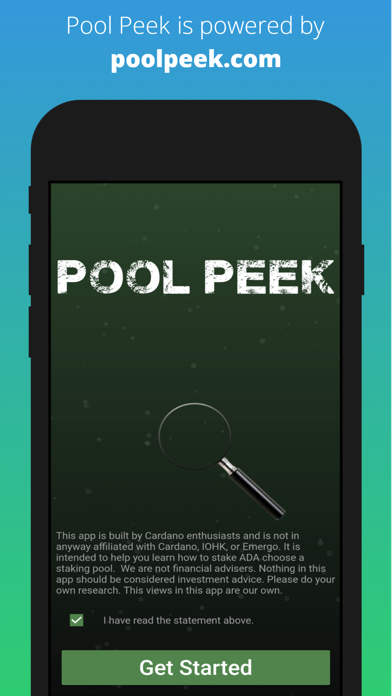 Pool Peek - ADA Stake Pools Screenshot