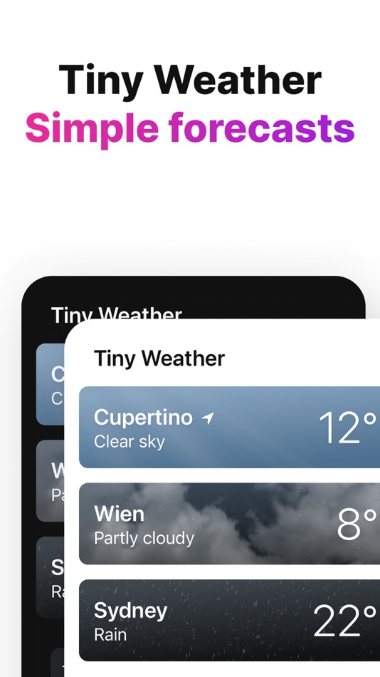 #1. Tiny Weather: Simple forecasts (iOS) 来自: Alexander Sandberg