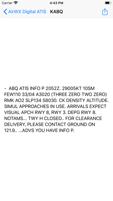 AirWX DATIS Screenshot