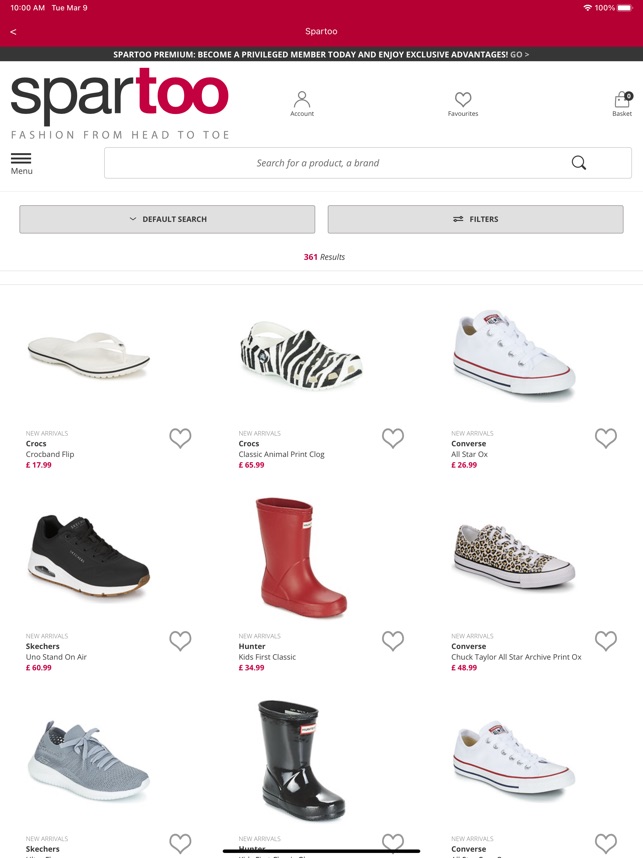 Schuhe und Shopping Spartoo im App Store