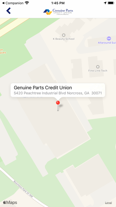 Genuine Parts Credit Union Screenshot