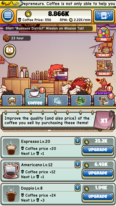 Own Coffee Shop: Idle Game Screenshot