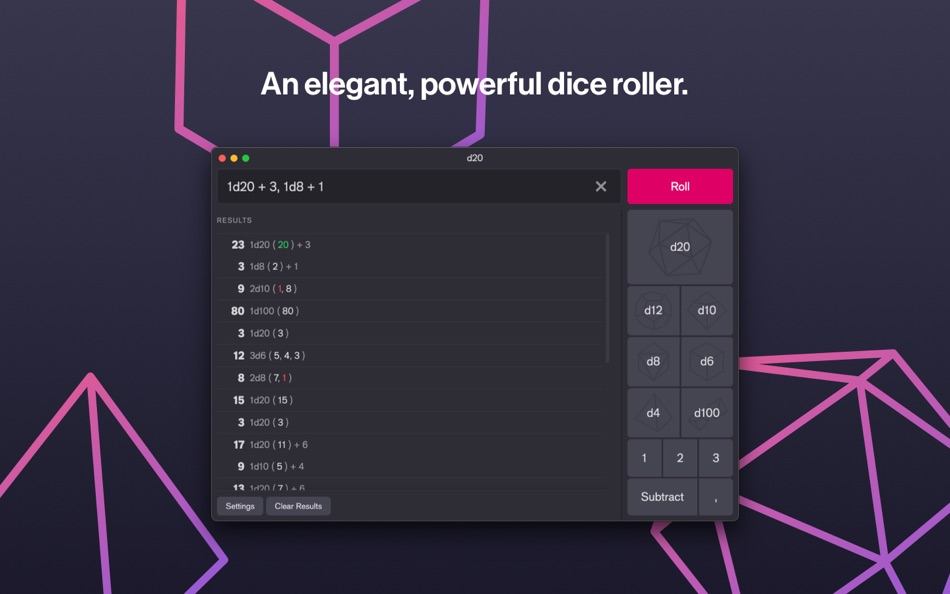 d20 - an RPG dice roller - 3.0.0 - (macOS)