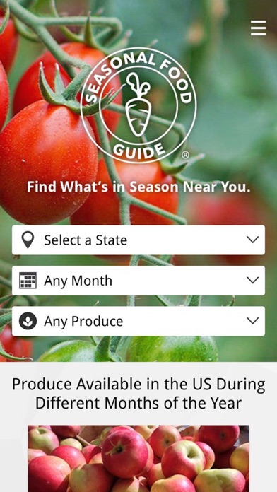 Seasonal Food Guide Screenshot