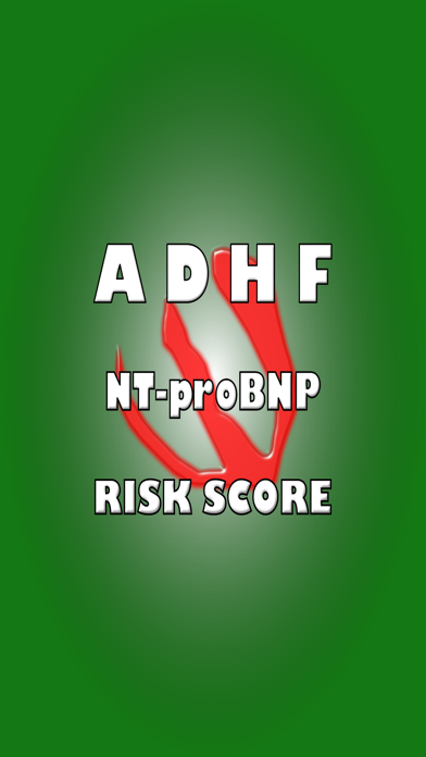 ADHF/NT-proBNP Risk Score Screenshot