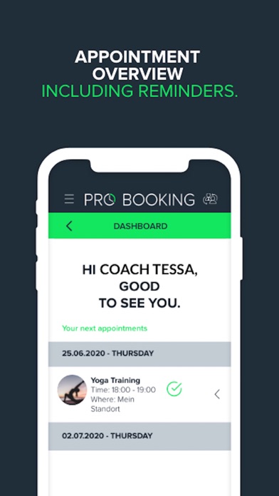 Pro Booking Screenshot