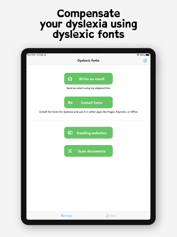 Dyslexia font writing doc help