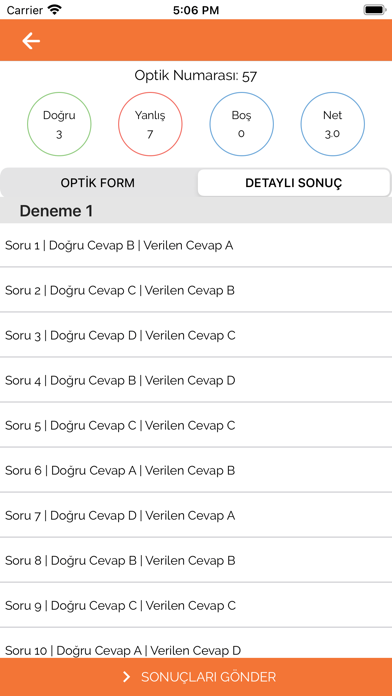 Çita Optik Okuma Screenshot