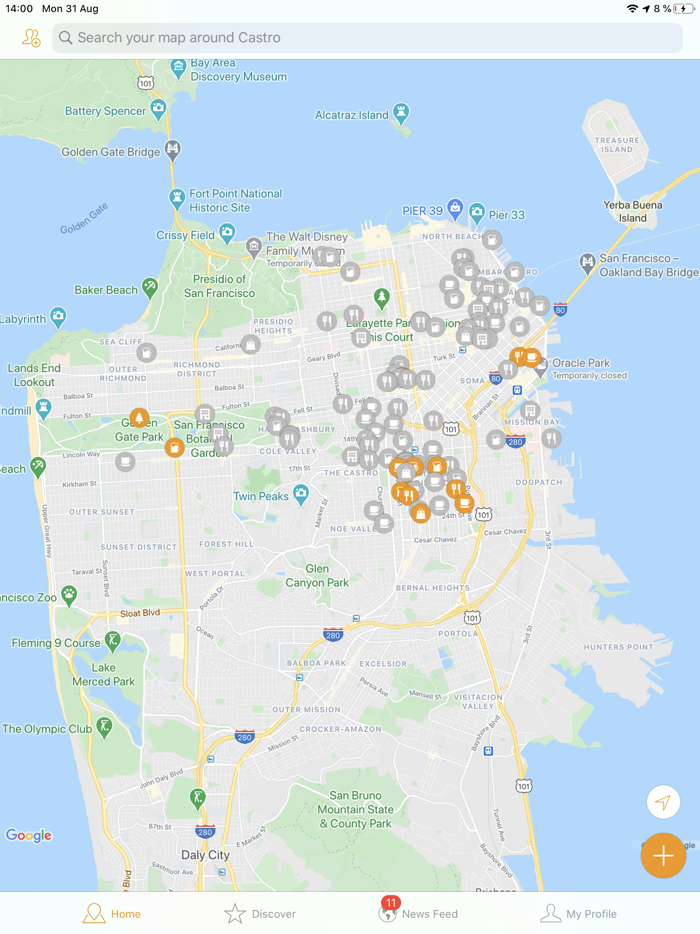 Pyfl - Favorite places map