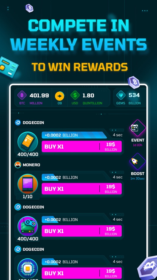 #4. Idle Crypto Miner Game (iOS) By: Austin Belkiewitz