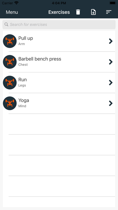 Workout Planner New Screenshot