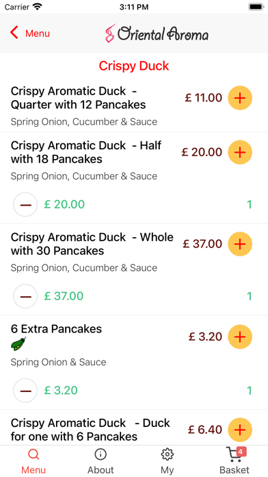 Oriental Aroma Harpenden Screenshot