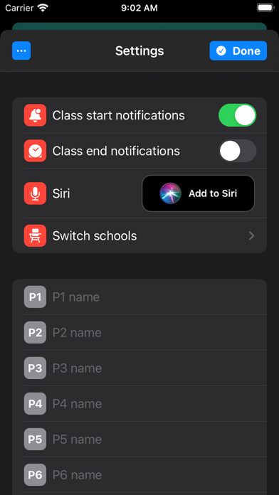 School Bell Schedule Screenshot