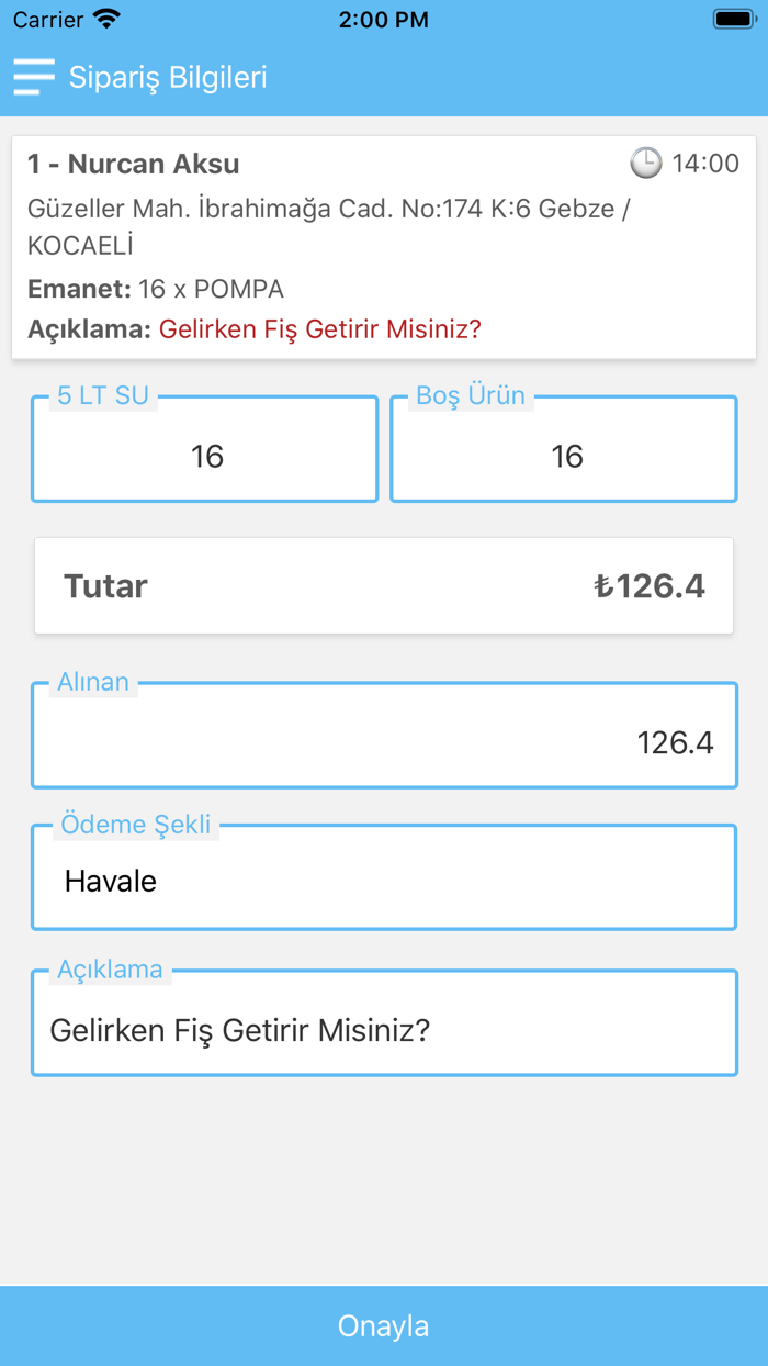 Aybit Tüp Su Araç Uygulaması
