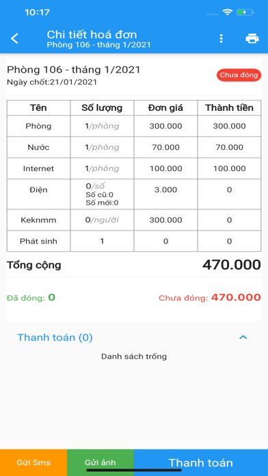 Quản lý nhà trọ - smart motel Screenshot