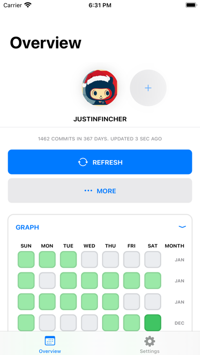 Screenshot #1 pour Contributions for GitHub