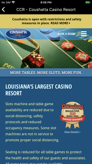 Coushatta Casino & Resort Screenshot
