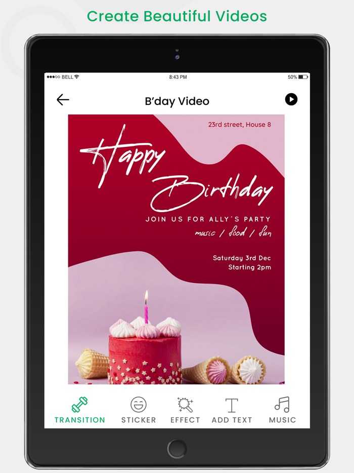 Photo on Cake - Birthday Video