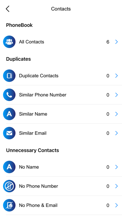 Contact Backup & Duplicates Screenshot