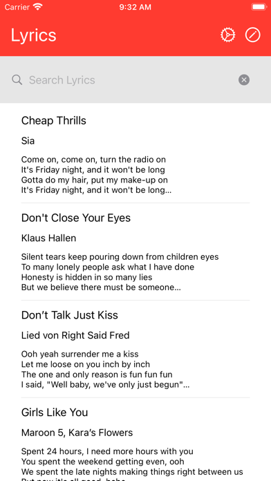 Community Lyrics Screenshot