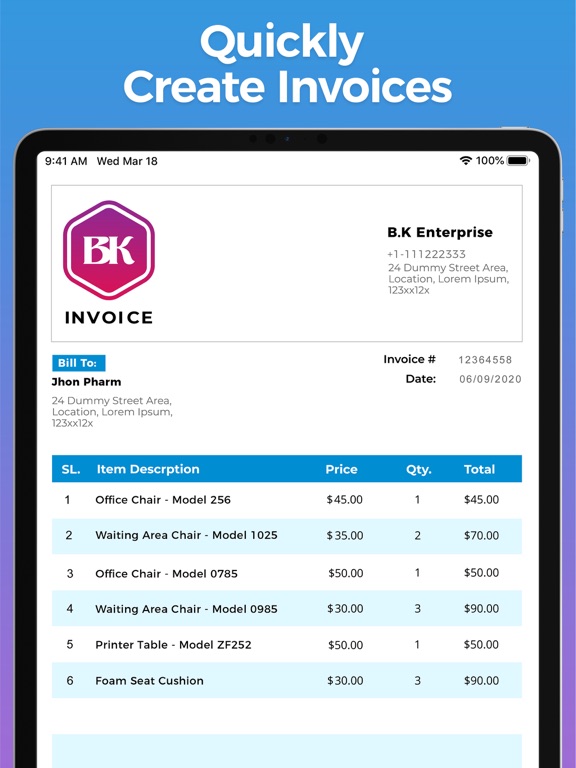 Screenshot #6 pour Spark: invoice maker app