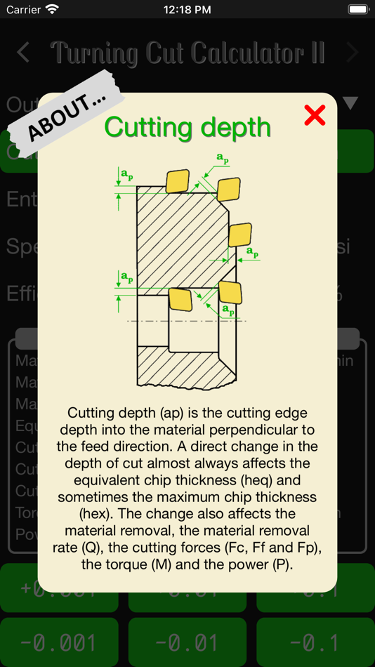 #7. Turning Cut Calculator II (iOS) 由: Kent Johansson