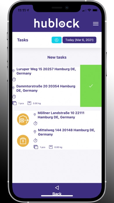 Hublock Courier App Screenshot