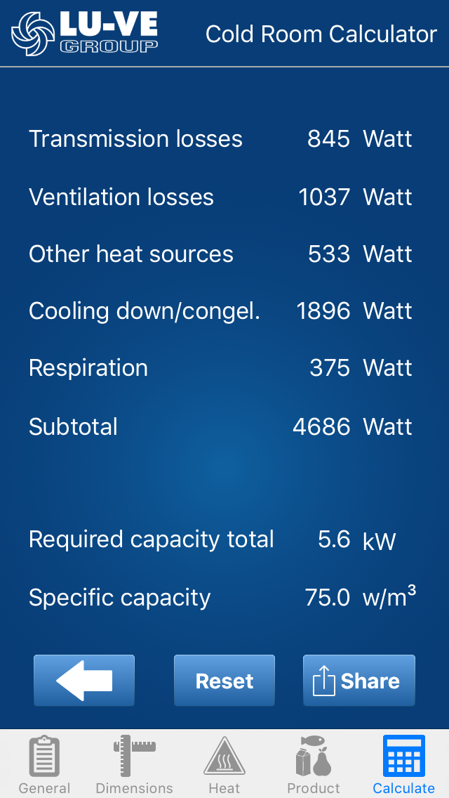 Cold Room Calculator