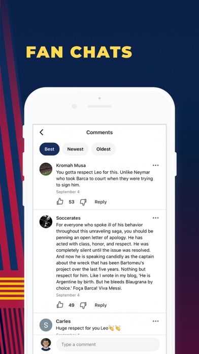 Barcelona Live — Goals & News. Screenshot