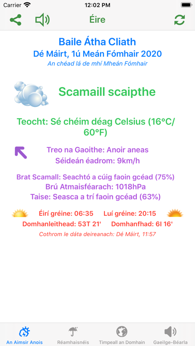 Screenshot #2 pour Aimsir - The Weather in Irish