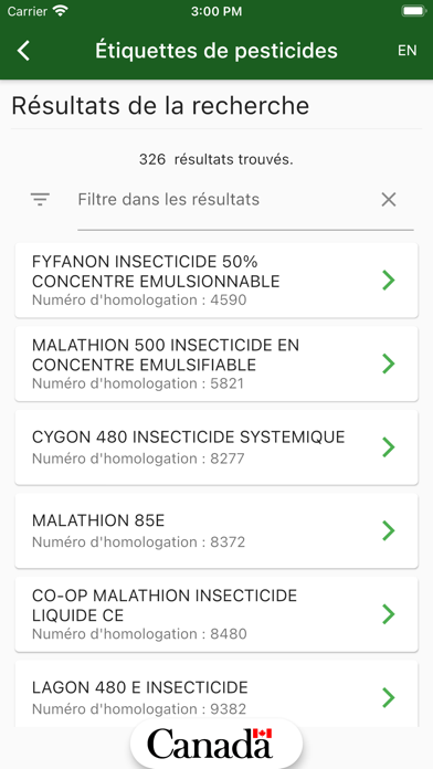 Screenshot #2 pour Étiquettes de pesticides