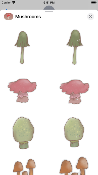 Mushrooms Stickersのおすすめ画像3