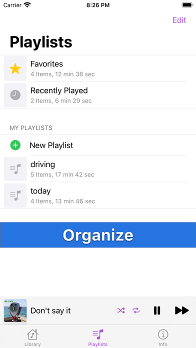 Palm Music Player Screenshot