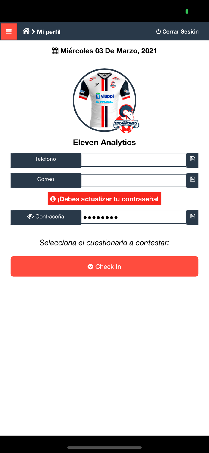 Portal Jugadores Cimarrones