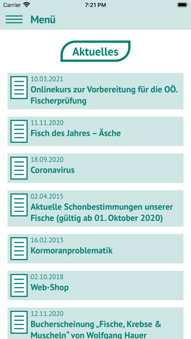 Fische OÖ - Schonbestimmungen Screenshot