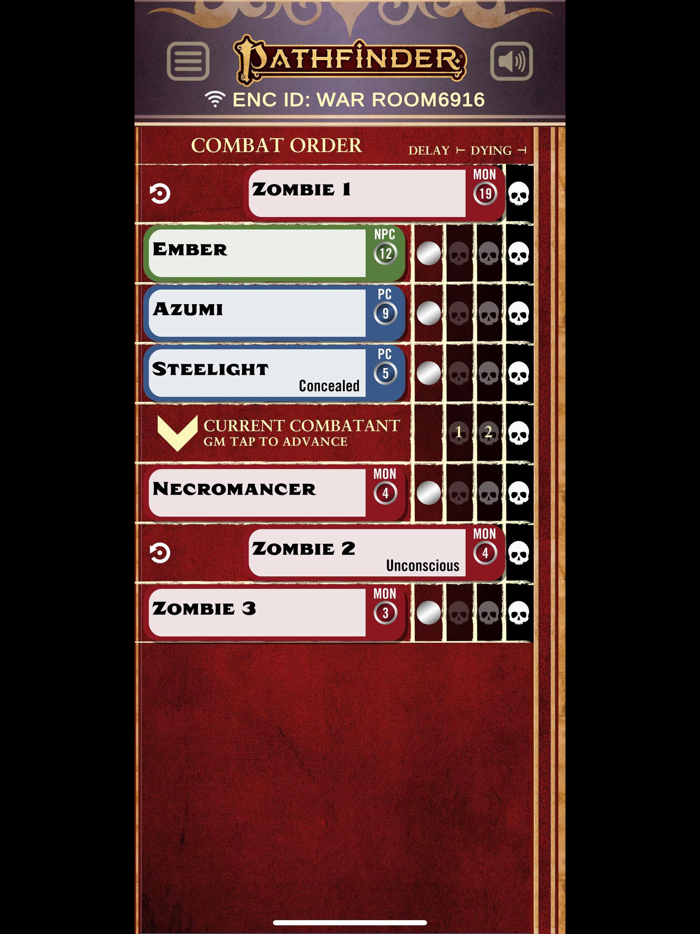 Pathfinder 2E Combat Tracker